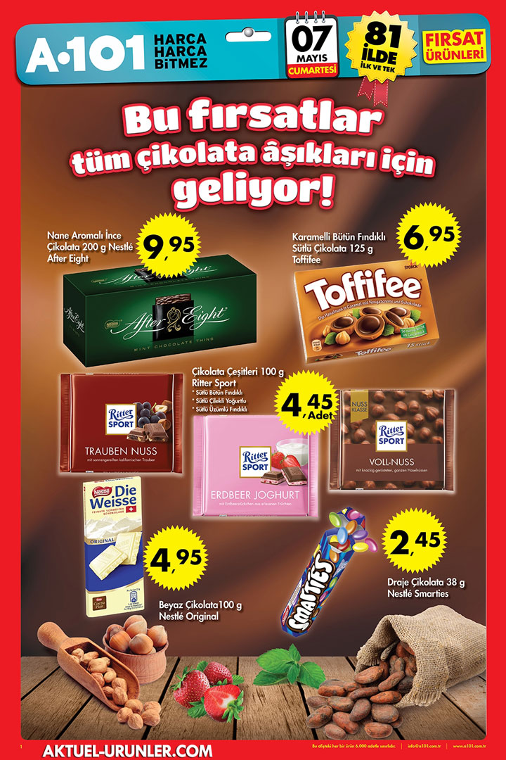 A101 7 Mayıs Hafta Sonu Çikolata Aktüel Ürün Sayfası