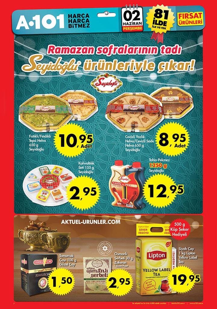 A101 2 Haziran Ramazan Gıda Aktüel Ürünleri
