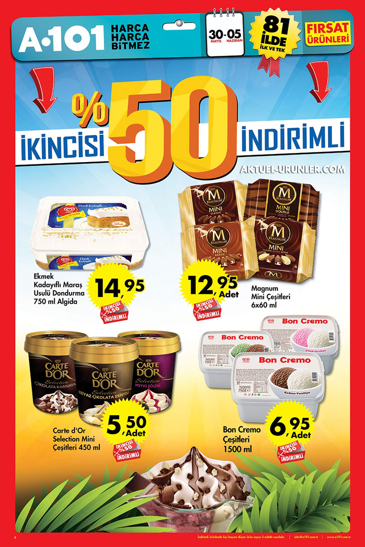 A101 İkincisi %50 İndirimli Aktüel – 30 Mayıs – 5 Haziran