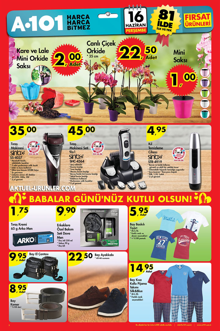 A101 16 Haziran Aktüel – Babalar Günü İndirimleri