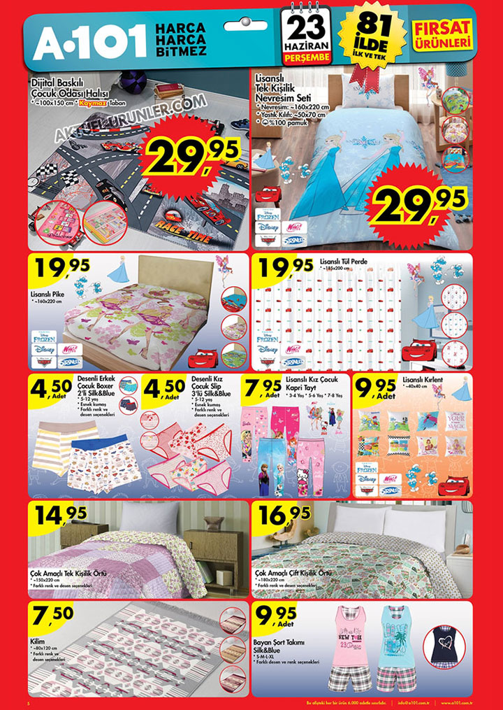 A101 23 Haziran Aktüel – Nevresim ve Halı Ürünleri
