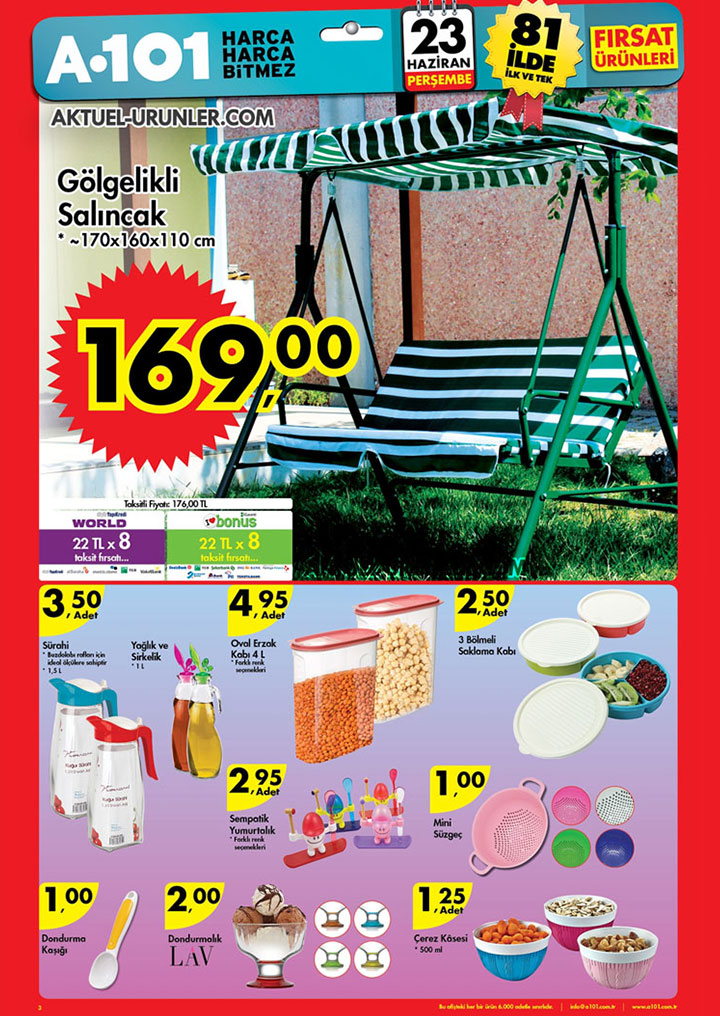 A101 23 Haziran Aktüel – Salıncak ve Kamp Ürünleri