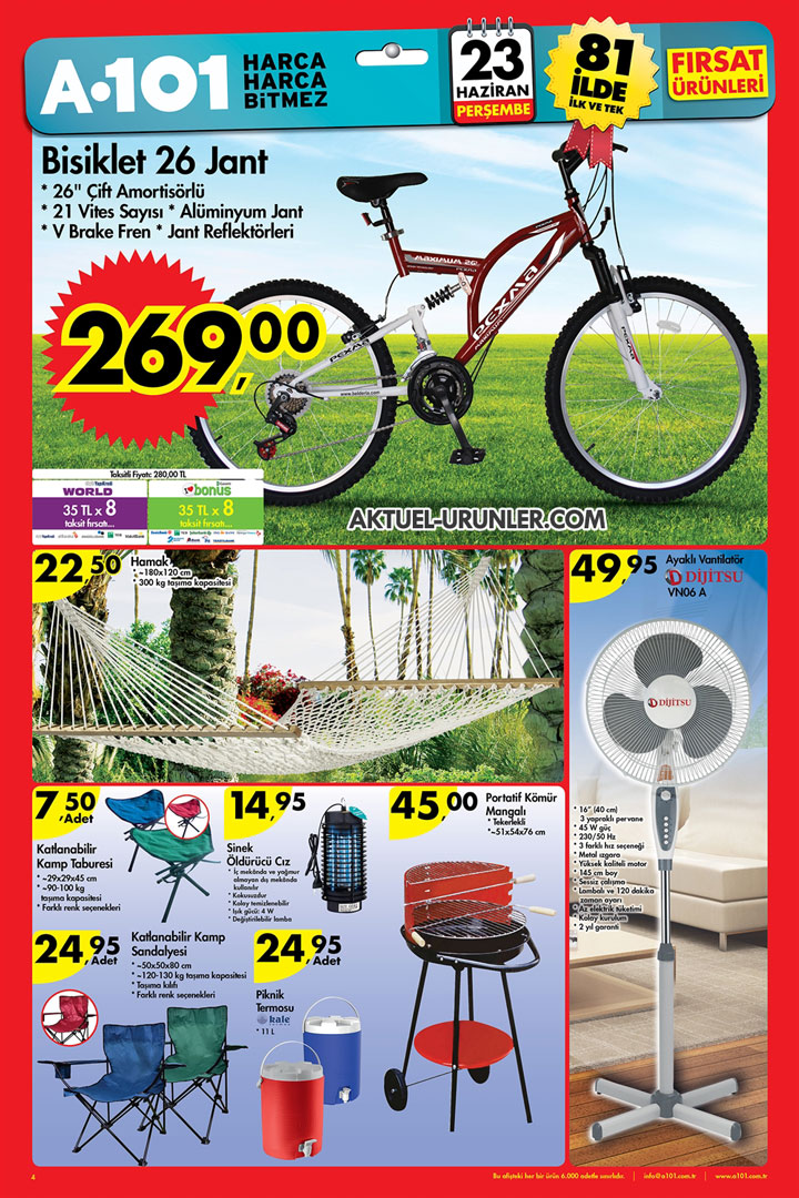 A101 23 Haziran Katalogları – 26 Jant Bisiklet ve Kamp