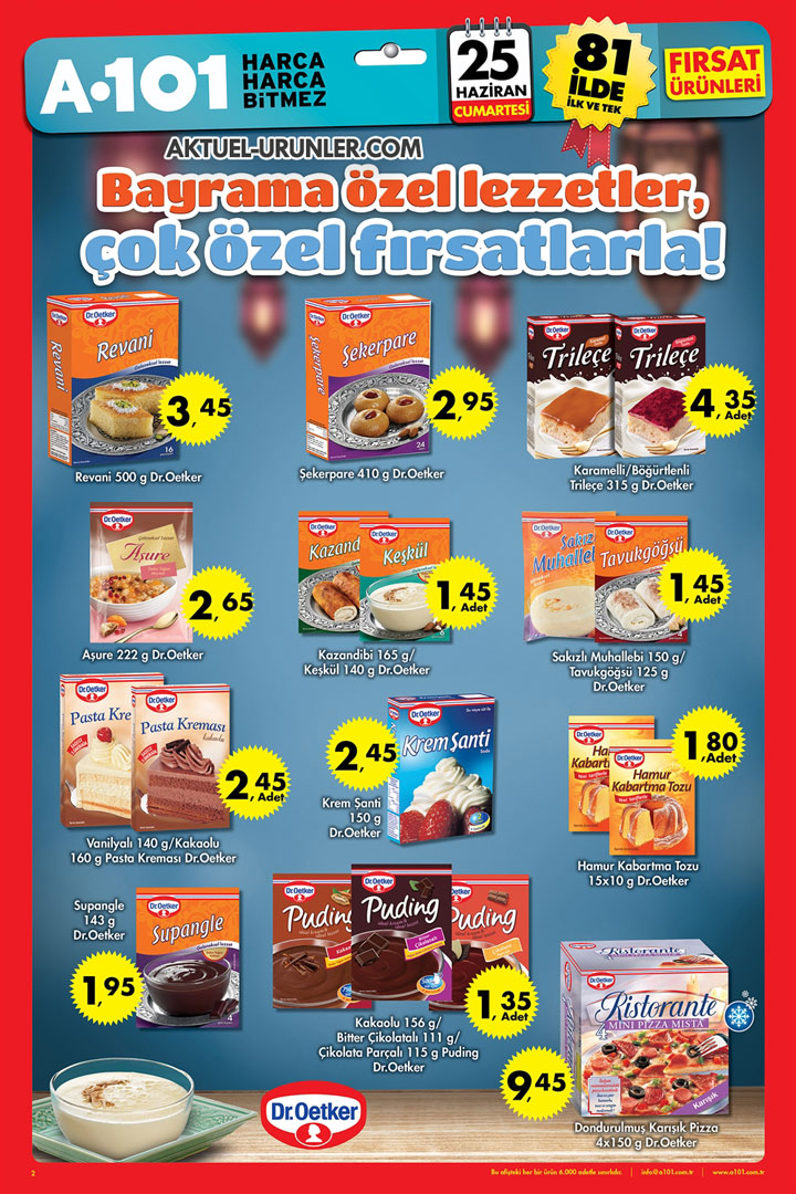 A101 25 Haziran Aktüel Ürünler Kataloğu – Dr Oetker
