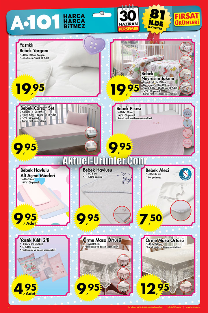 A101 30 Haziran Aktüel – Bebek Ürünleri Kataloğu