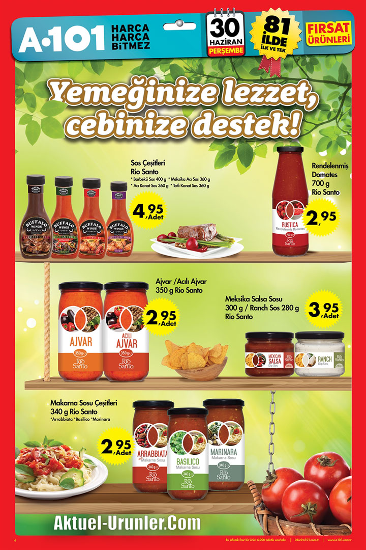 A101 30 Haziran Aktüel – Rio Santo Ürünleri Sayfası