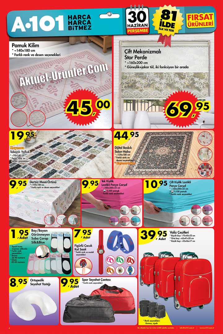 A101 30 Haziran Katalogları – Aktüel Ev Tekstili
