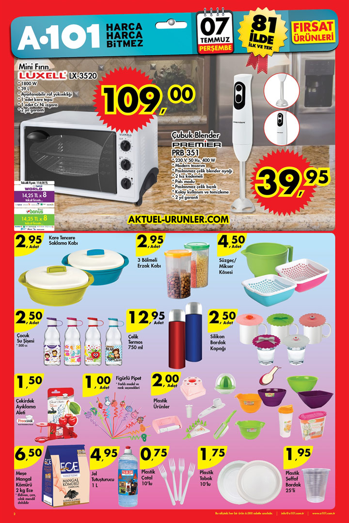 A101 7 Temmuz Mini Fırın – Çubuk Blender Aktüel Sayfası