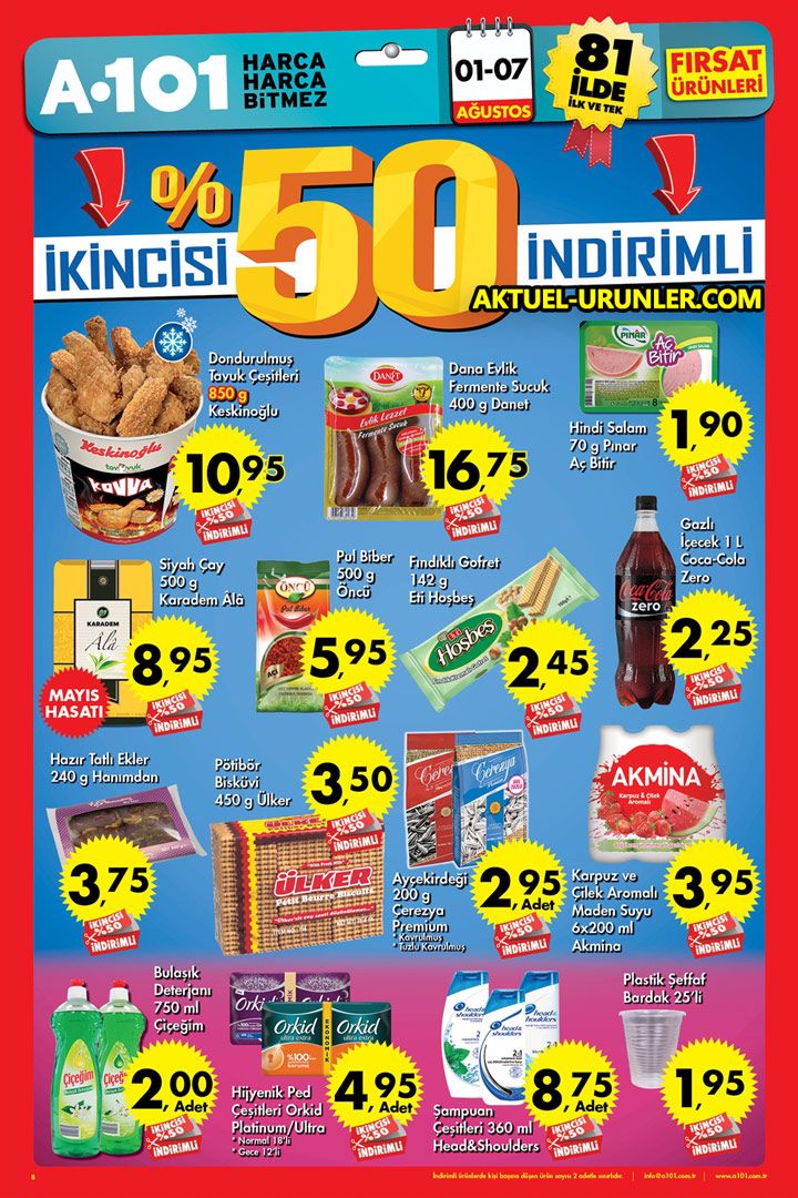 A101 1 Ağustos – 7 Ağustos Aktüel – İkincisi %50 İndirimli