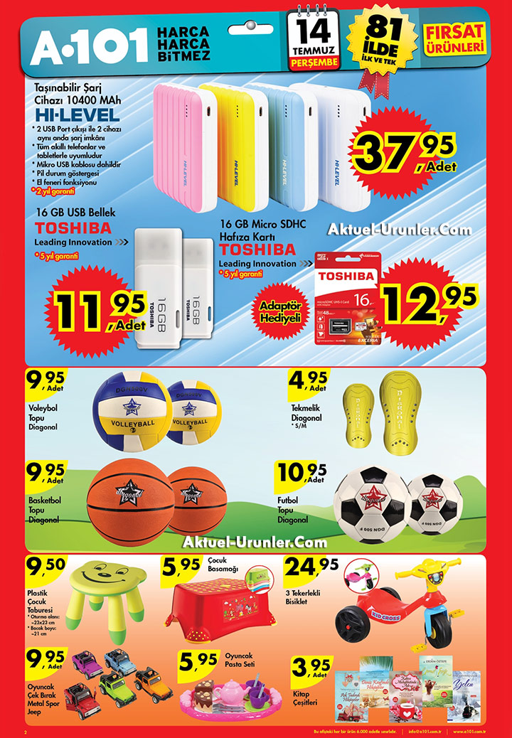 A101 14 Temmuz Teknoloji & Spor & Tekstil Aktüel Sayfası