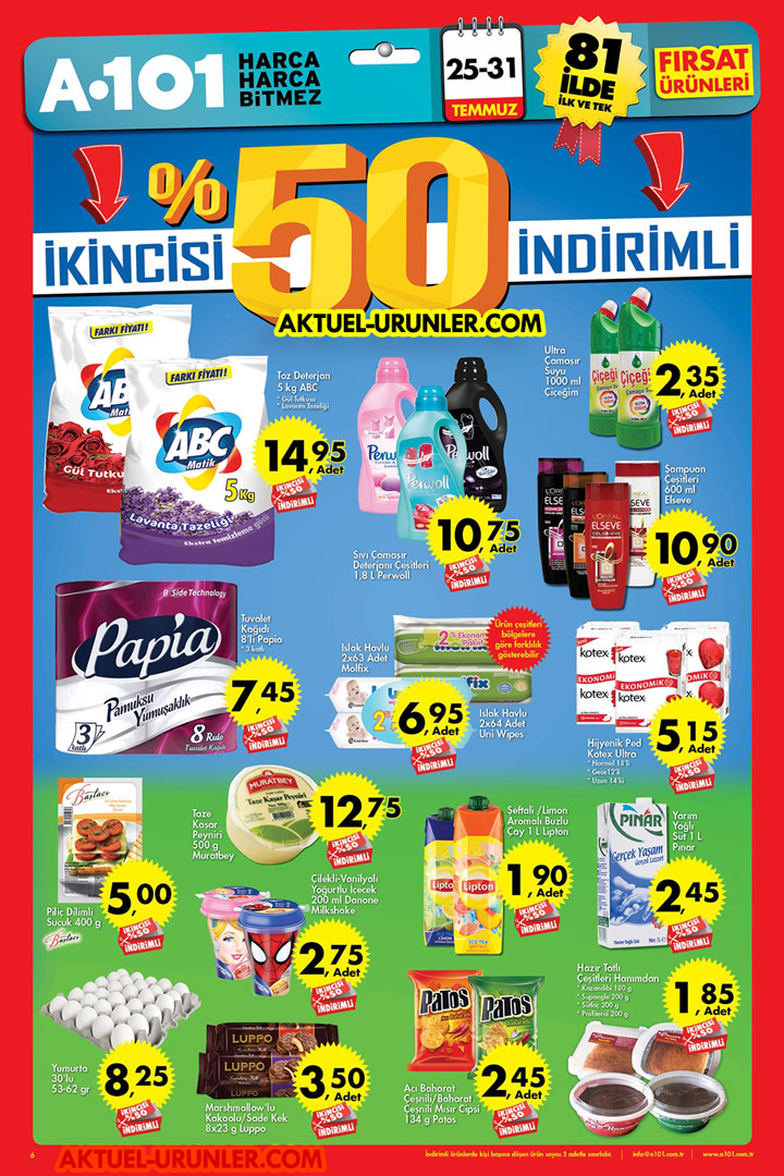 A101 25 Temmuz – 31 Temmuz Aktüel Katalogu – İkincisi %50 İndirimli