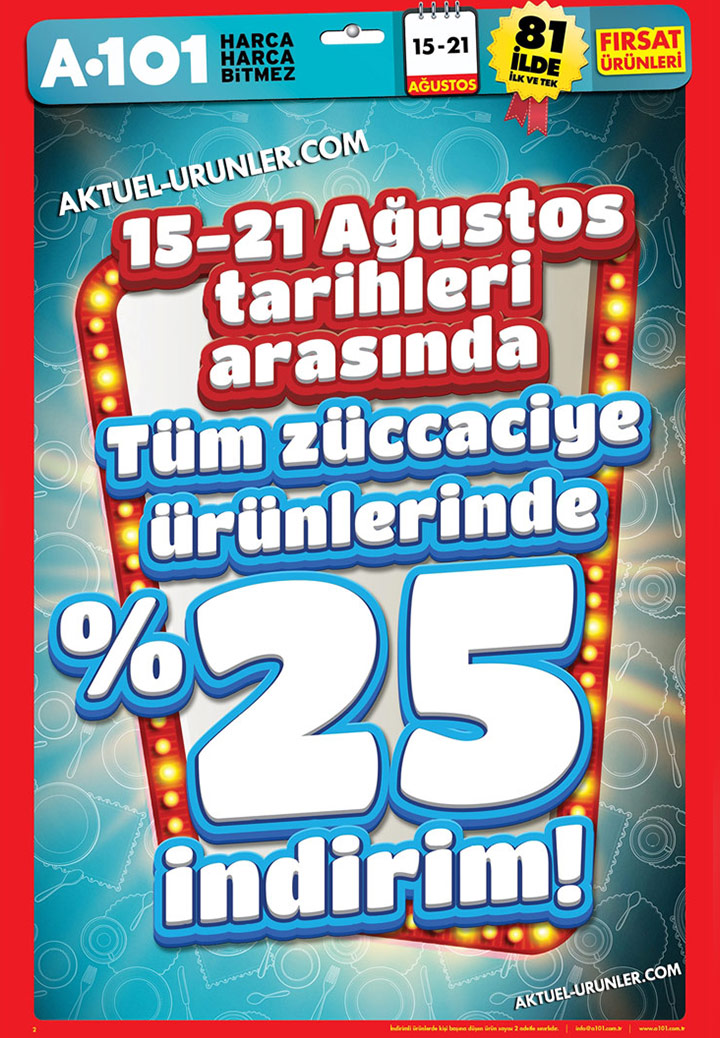A101 15 Ağustos – 21 Ağustos Aktüel Ürünleri – Züccaciye İndirimi