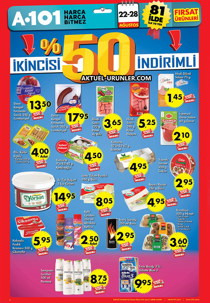 A101 22 Ağustos – 28 Ağustos Aktüel Ürünler Kataloğu – %50 İndirim