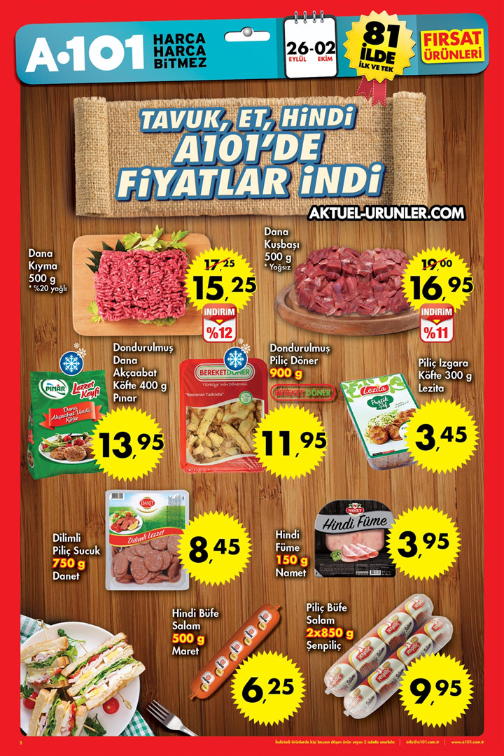 A101 26 Eylül & 2 Ekim Aktüel – Hafta Boyu İndirim