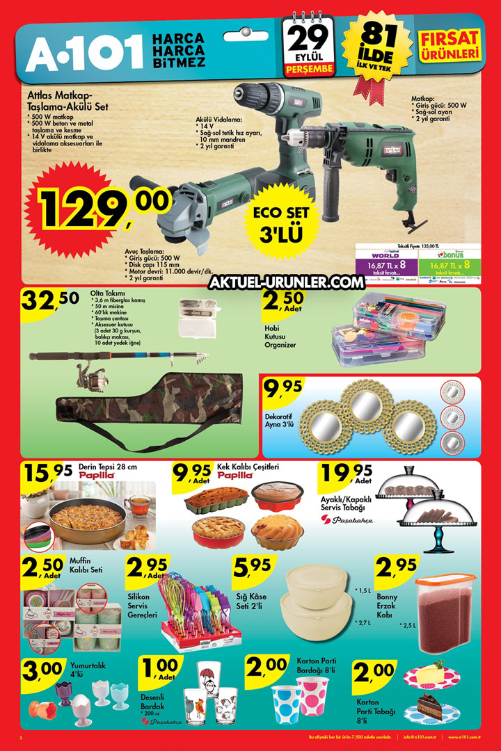 A101 29 Eylül 2016 Aktüel Kataloğu – 29.09.2016