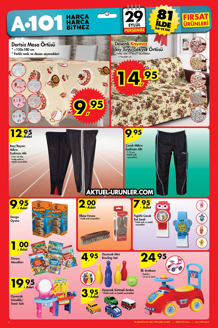 A101 29 Eylül Aktüel Fırsatları – Ev Tekstili