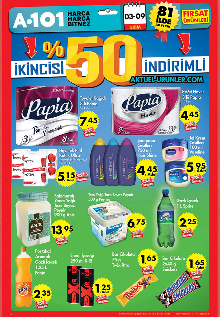 A101 3 Ekim & 9 Ekim Aktüel Ürünleri – Yüzde Elli