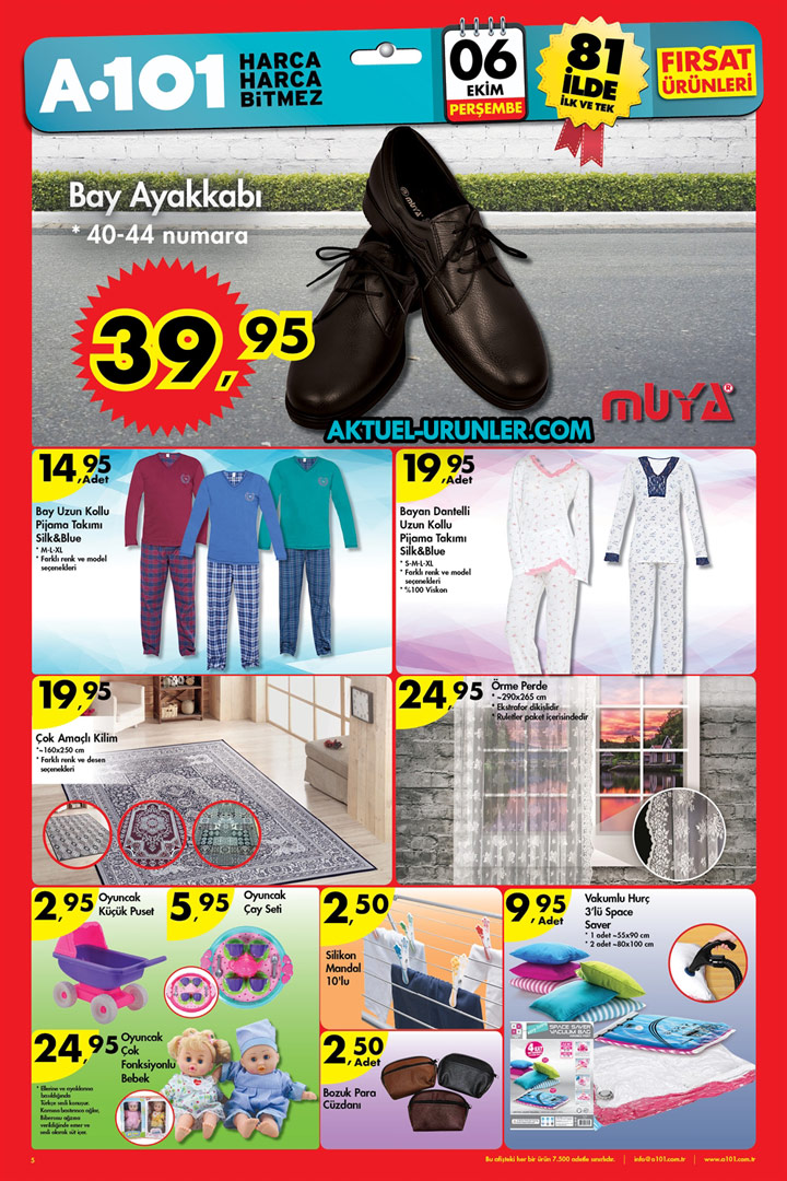 A101 6 Ekim Aktüel Fırsatları – Muya Bay Ayakkabı