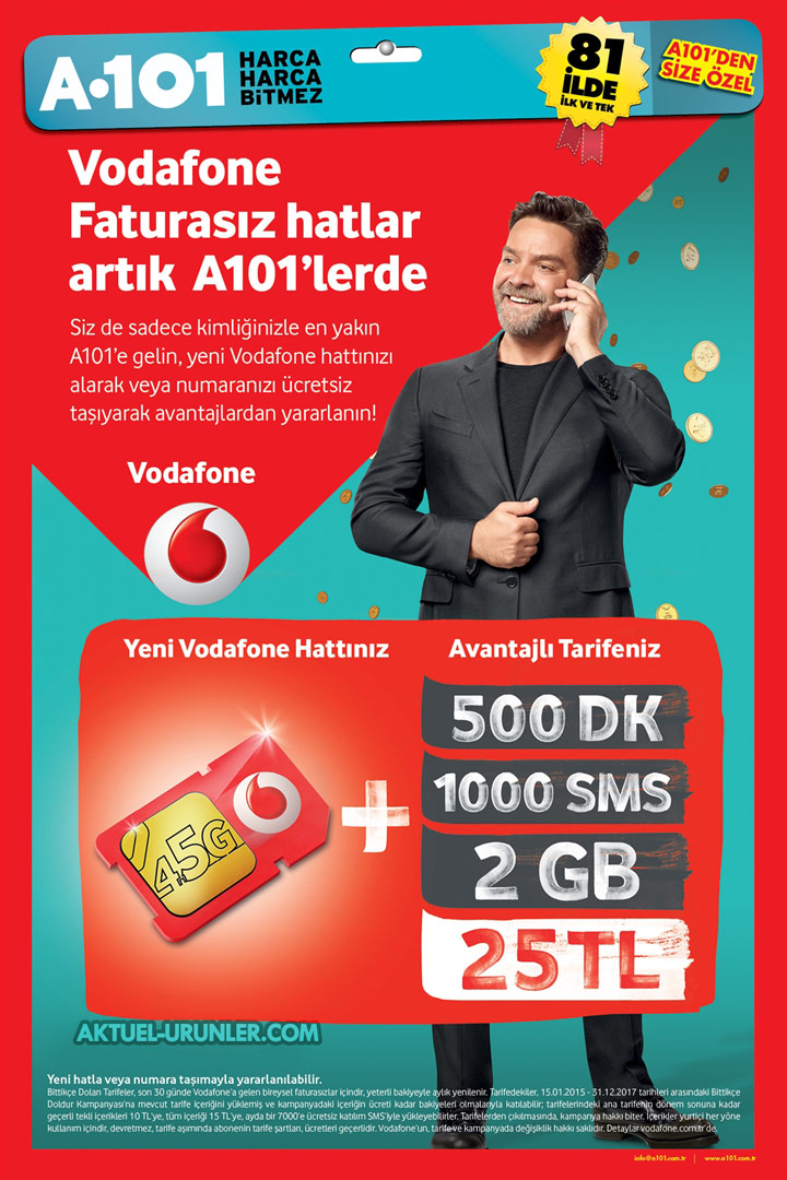 A101 Vodafone Aktüel Sayfa – Faturasız Hatlar