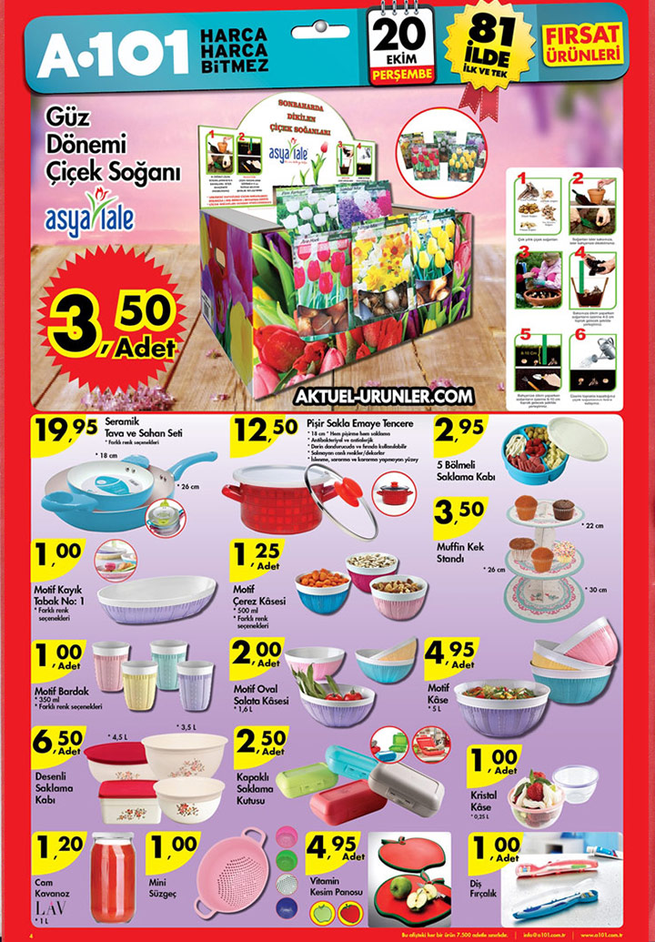A101 20 Ekim Aktüel Kataloğu – Çiçek Soğanları
