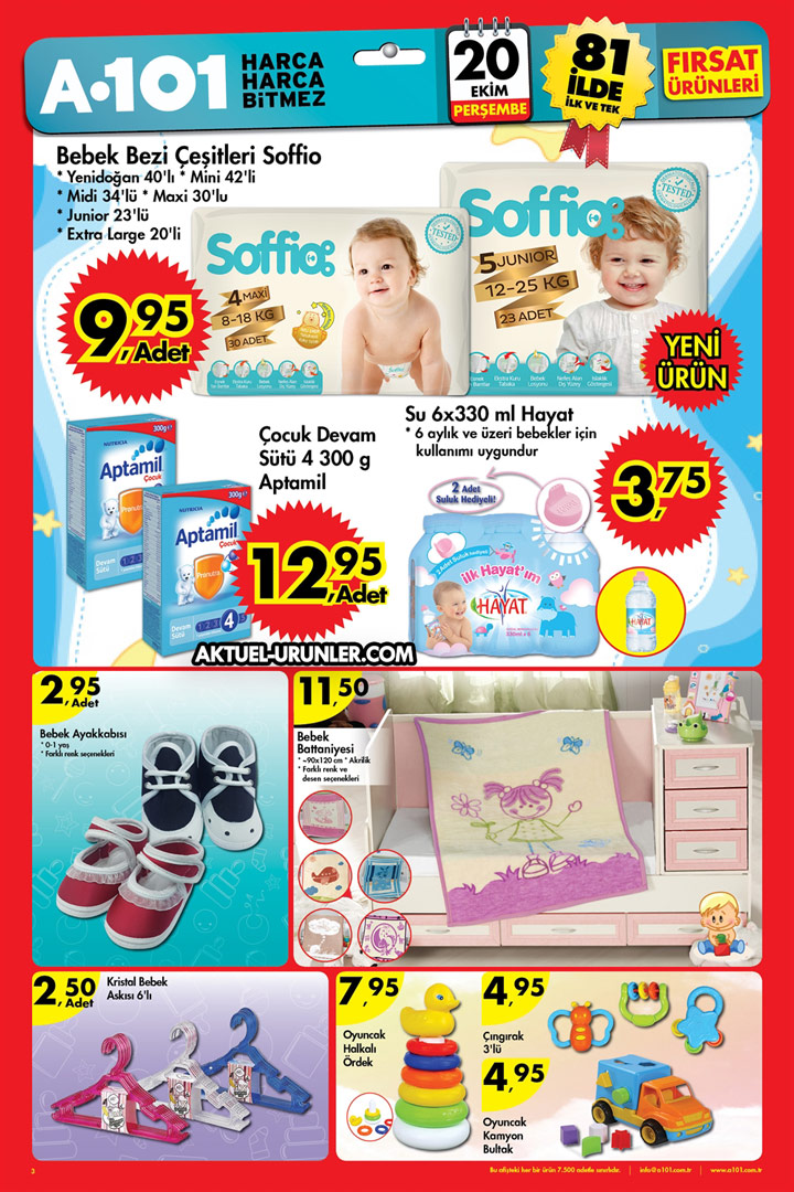 A101 20 Ekim Perşembe Kataloğu – Soffio Bebek Bezi