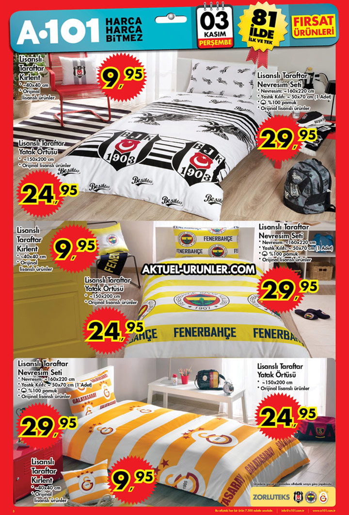 A101 3 Kasım Perşembe Aktüel Ürün Kataloğu – Taraftar
