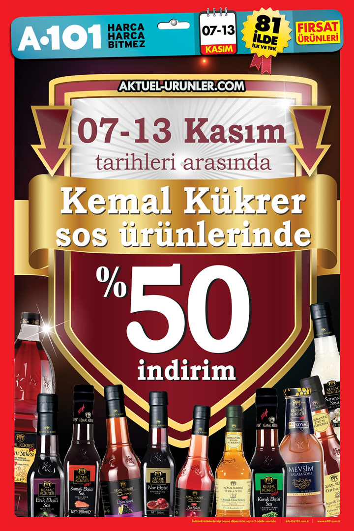A101 7 & 13 Kasım – Kemal Kükrer Sos İndirimleri