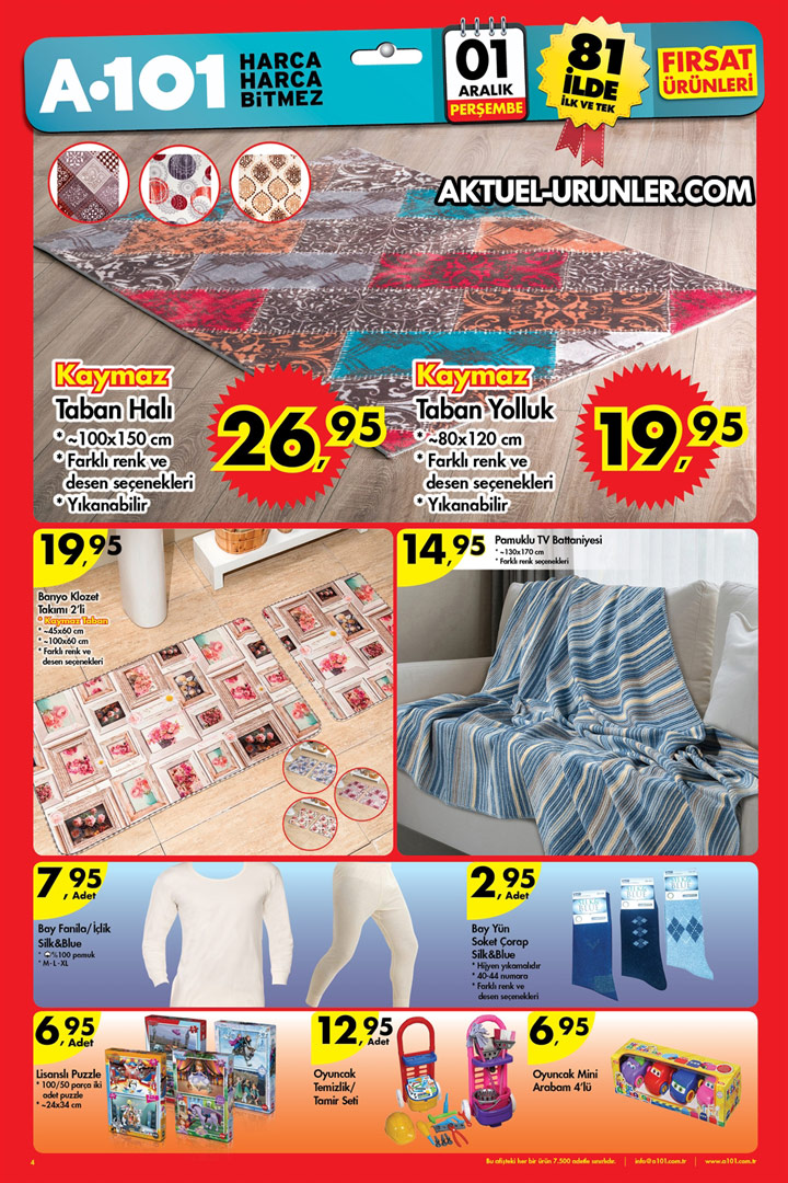 A101 1 Aralık 2016 Aktüel Ürün Kataloğu – Ev Tekstili
