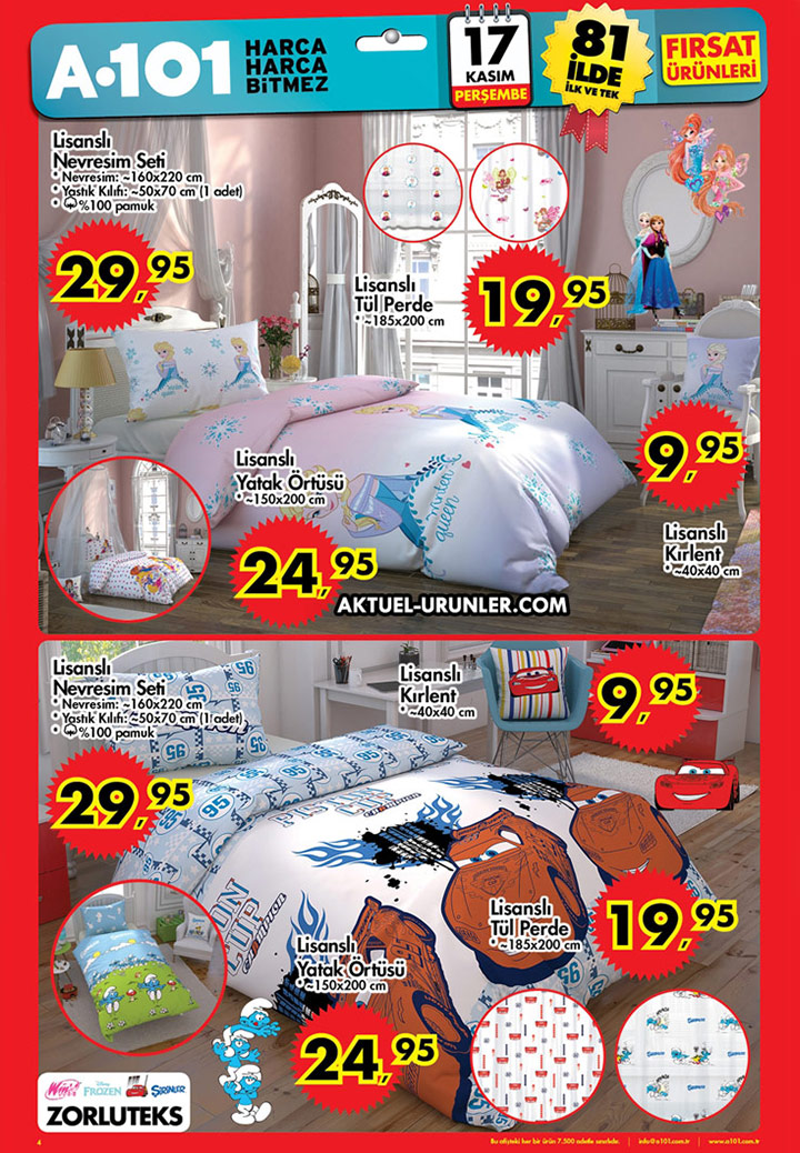 A101 17 Kasım 2016 Zorluteks Aktüel Ürünleri
