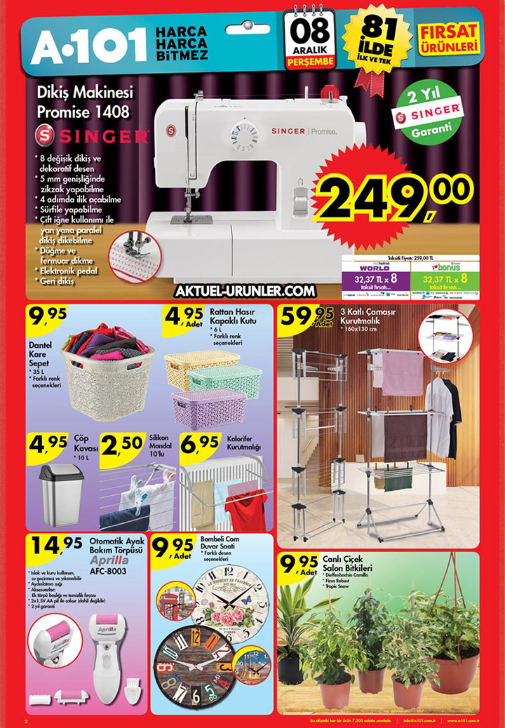 A101 Aktüel 8 Aralık Perşembe – Dikiş Makinesi