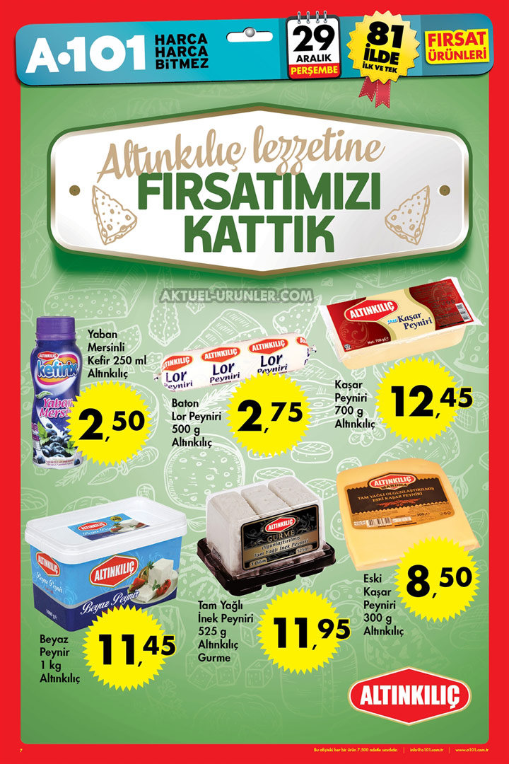 A101 29 Aralık Aktüel İndirimli Fırsat Ürünleri – Altınkılıç
