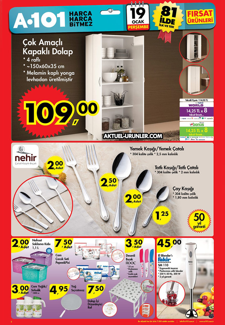 A101 19 Ocak Aktüel – Çok Amaçlı Kapaklı Dolap