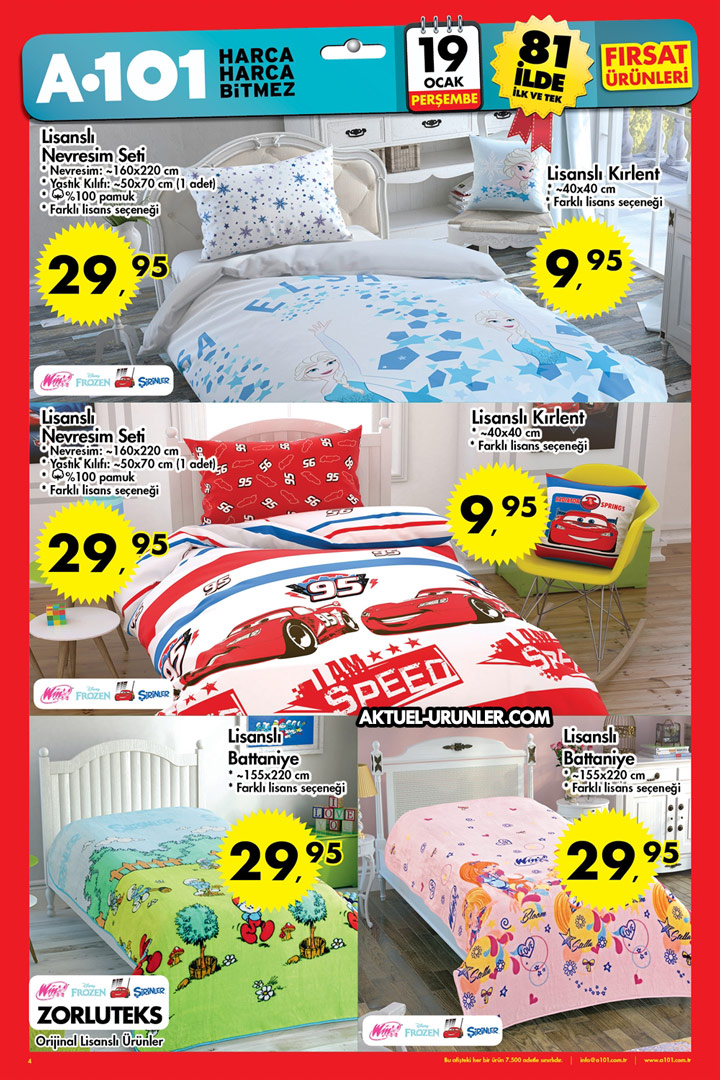 A101 19 Ocak Fırsatları Zorluteks – Lisanslı Nevresim Setleri