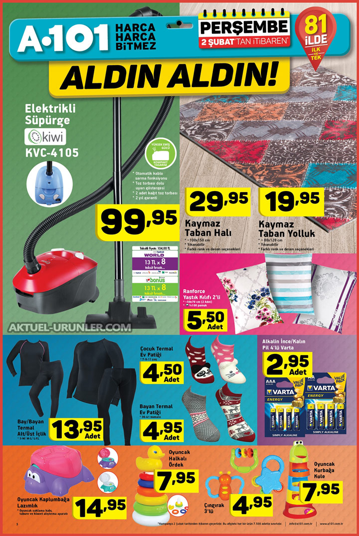 A101 2 Şubat Aktüel Ürünleri – Kiwi KVC-4105 Süpürge