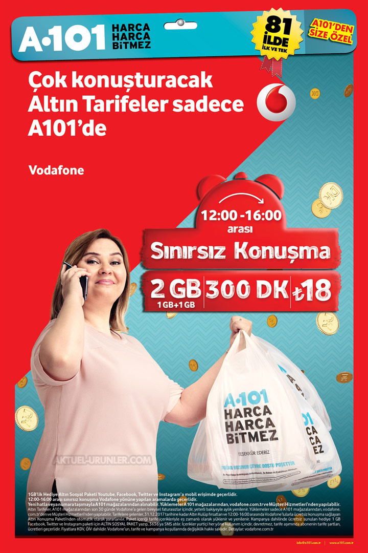 A101 Vodafone Kampanyası – Altın Tarifeler 18 TL