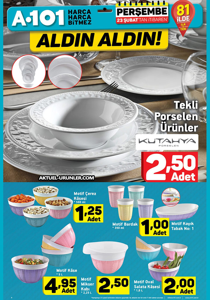 A101 23 Şubat Aktüel 3 – Mutfak Ürünleri Sayfası