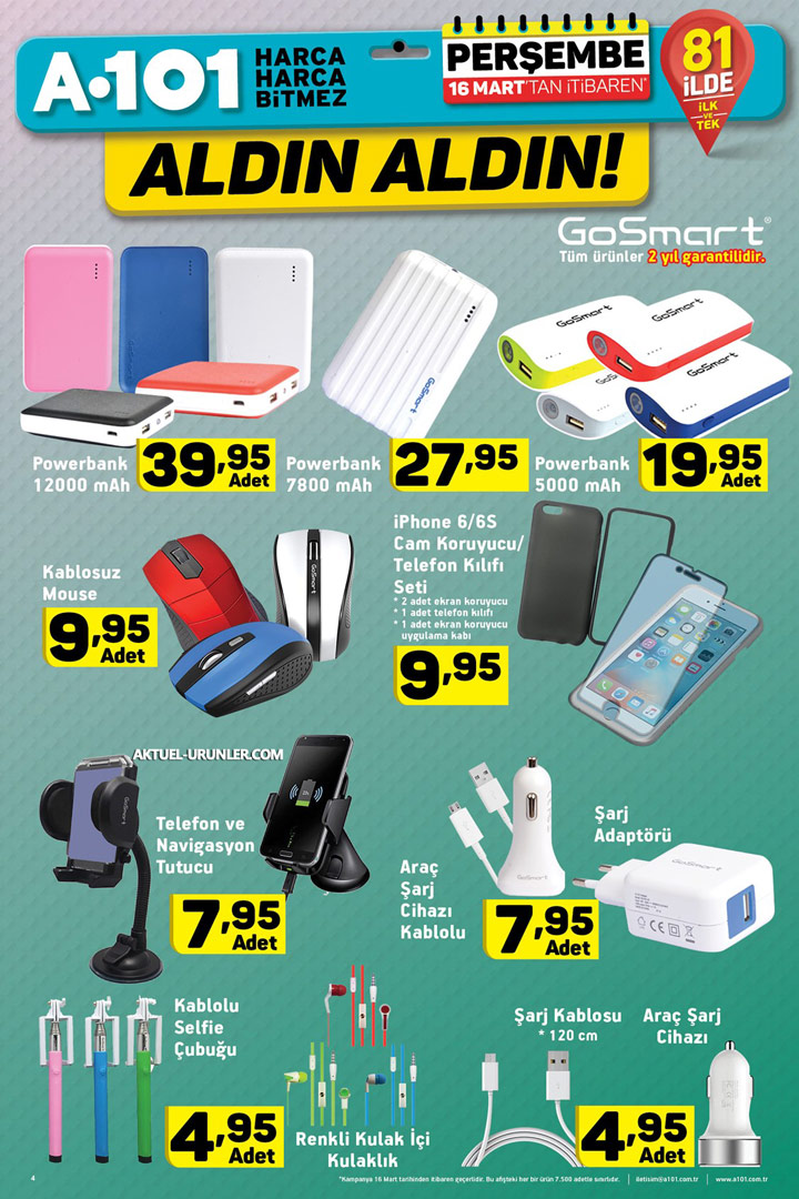 A101 16 Mart Aktüel – GoSmart Ürünleri
