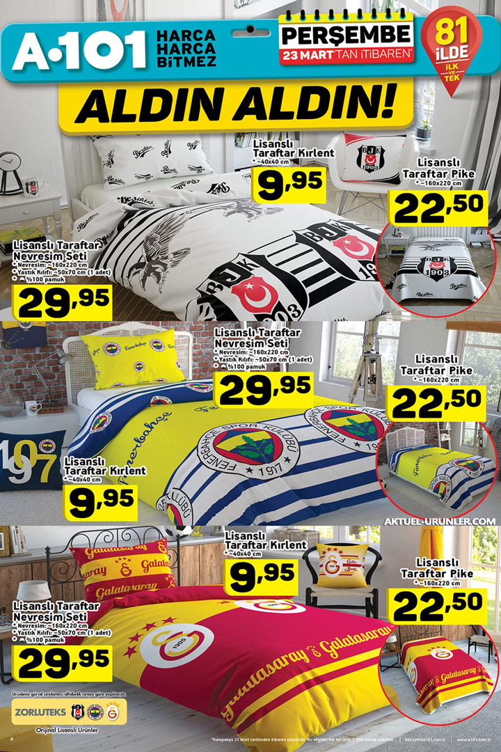 A101 23 Mart 2017 Aktüel Taraftar Ürünleri