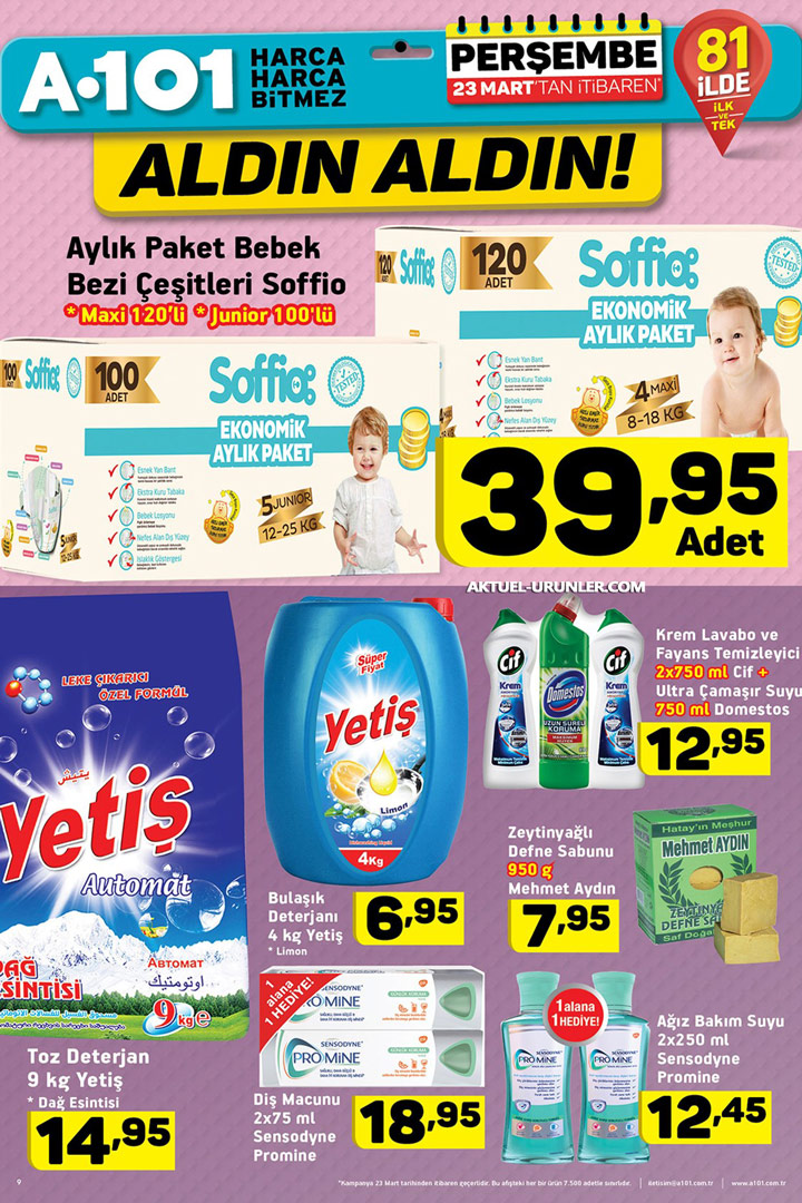 A101 23 Mart 2017 Aldın Aldın Fırsatları