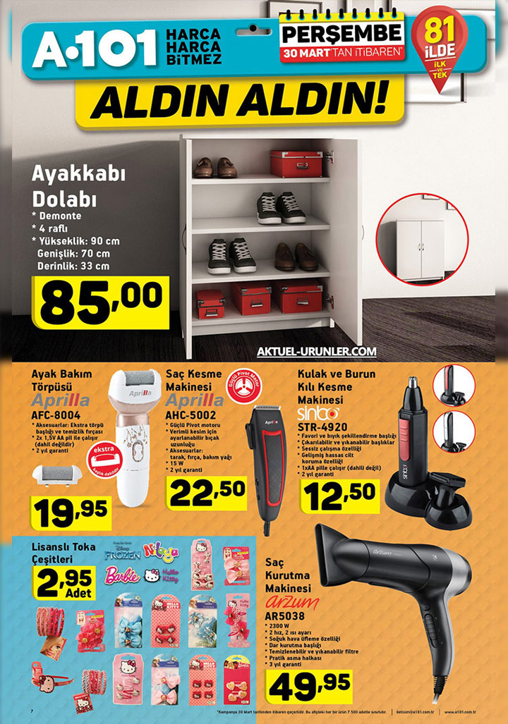 A101 30 Mart 2017 Aktüel Fırsatı – Dolap