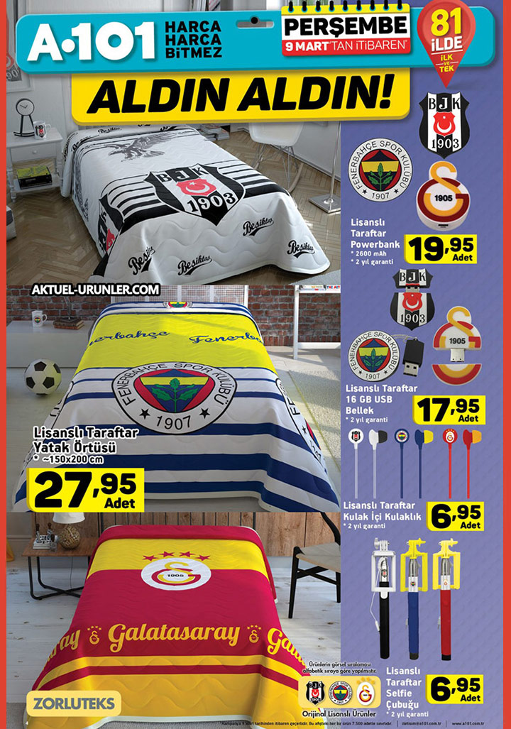 A101 9 Mart Aktüel Ürünleri – Taraftar Ürünleri Sayfası