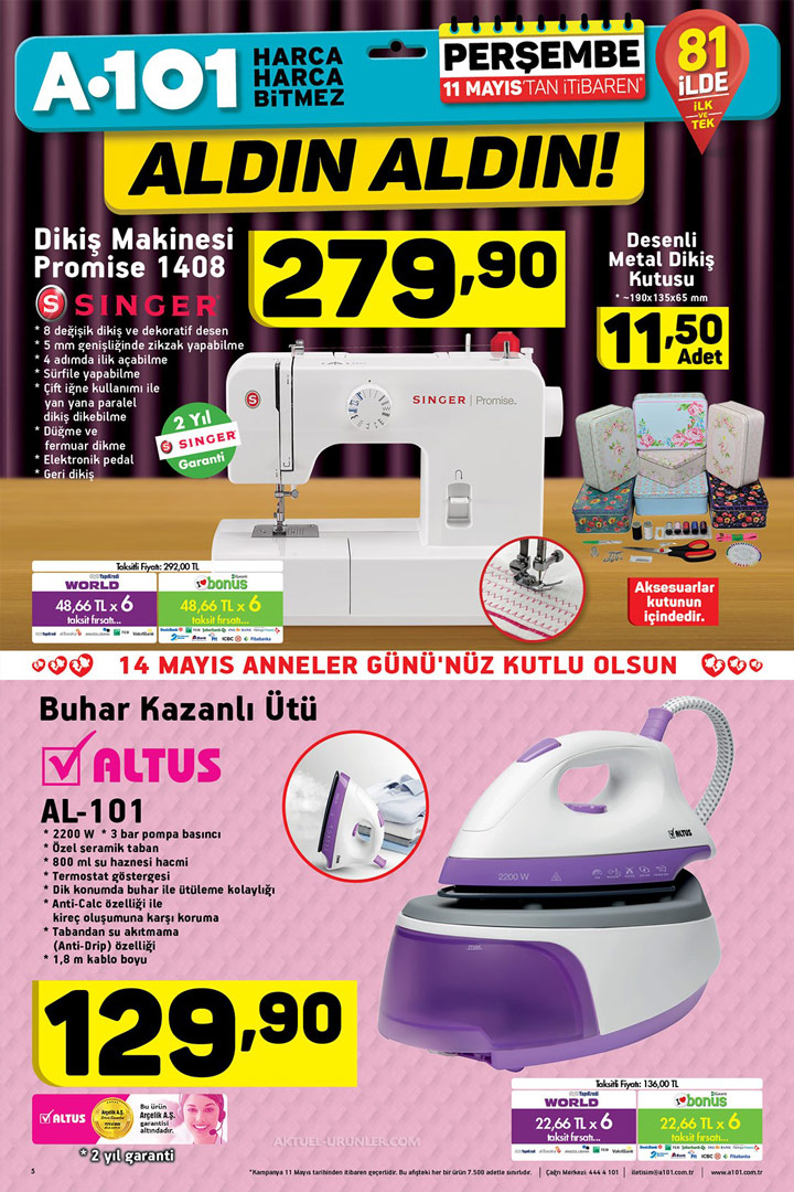 A101 11 Mayıs Aktüel – Anneler Günü Özel İndirimleri