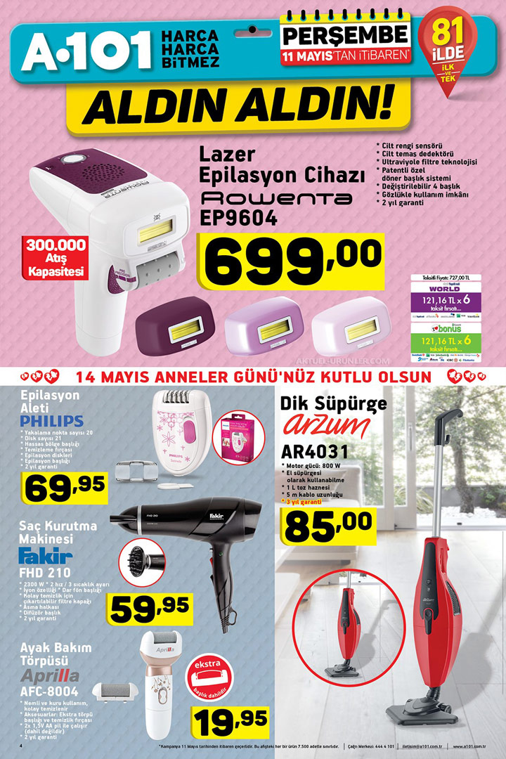 A101 11 Mayıs Rowenta Lazer Epilasyon – Anneler Günü Özel