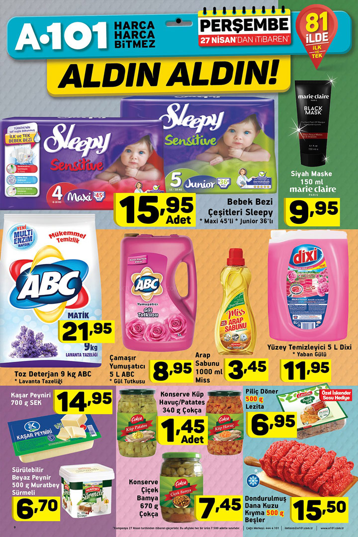 A101 27 Nisan Aktüel Market Ürünleri Sayfası