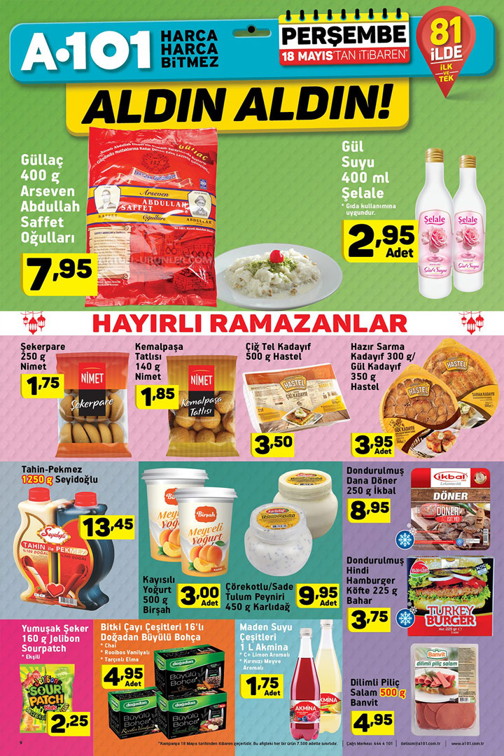 A101 18 Mayıs 2017 & Ramazan Ayı Aktüel Ürünleri