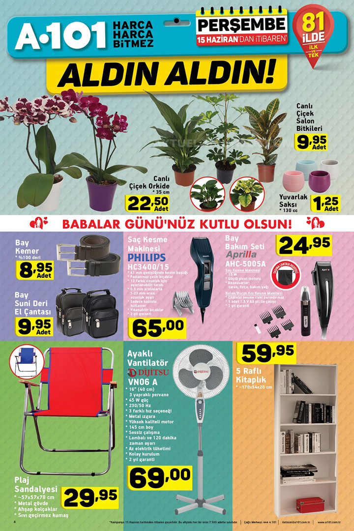 A101 15 Haziran Babalar Günü 18 Haziran Özel Kataloğu