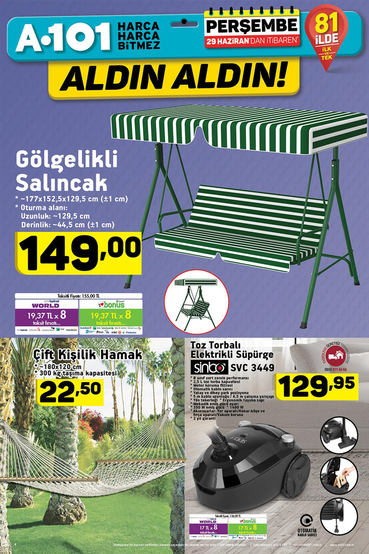 A101 29 Haziran Aktüel Keyif Ürünleri