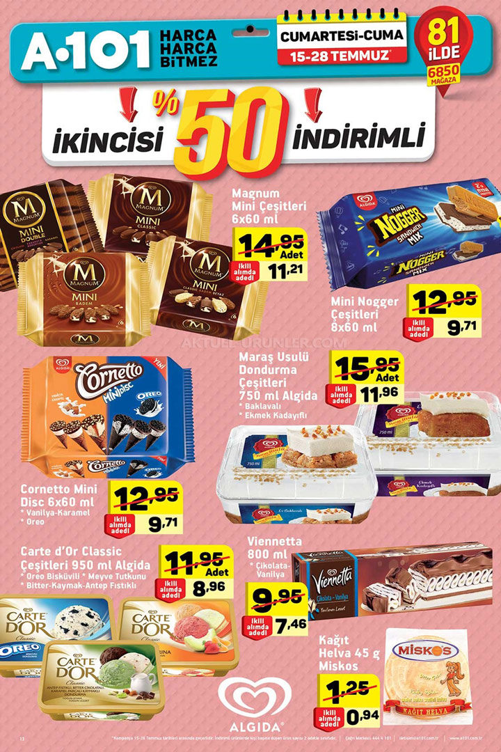 A101 15 Temmuz & 28 Temmuz Aktüel Ürünler Sayfası