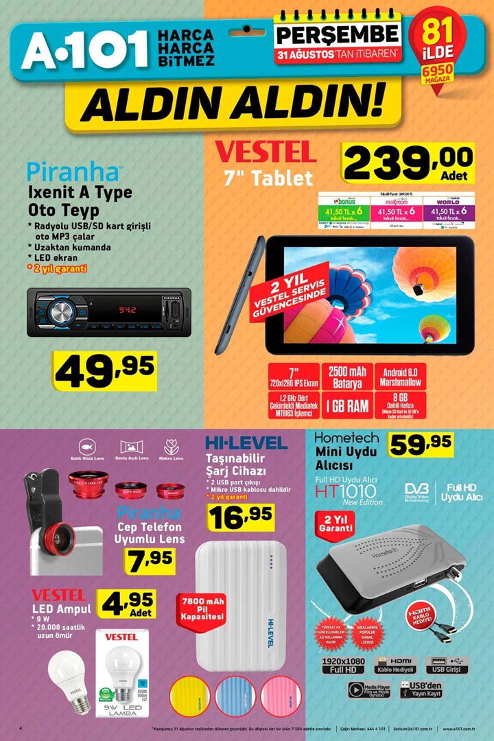 A101 31 Ağustos Aldın Aldın Elektronik Kataloğu