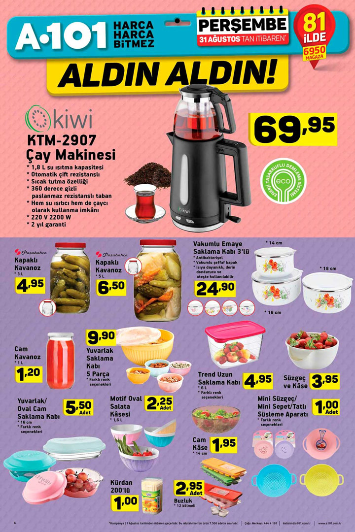 A101 31 Ağustos Mutfak İçin Gerekli Aktüel Ürünler